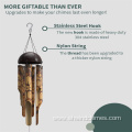 Bamboo Wind Chimes with Burned Design and Coconut Crown